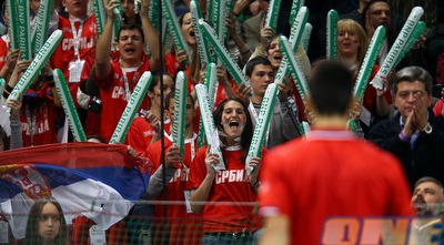 ג´וקוביץ´ מלהיב את הקהל בבלגרד ארינה (GettyImages)