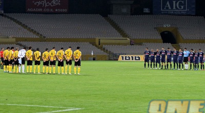 דקת דומיה באצטדיון רמת גן (שי לוי)