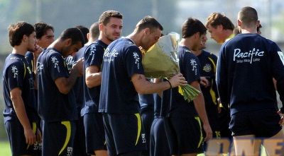 שחקני מכבי ת&qout;א באימון (ליאור טימור)