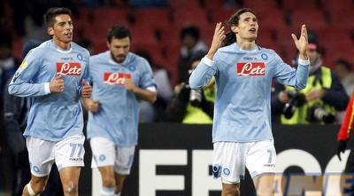 קבאני חוגג שער יקר לנאפולי (GettyImages)