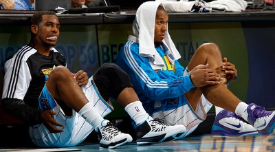 כריס פול ודייויד ווסט מאוכזבים (GettyImages)