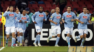 שחקני נאפולי חוגגים (רויטרס)