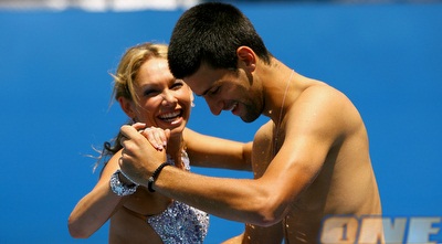 נובאק ג&acute;וקוביץ&acute; וקים ג&acute;והנסון. רוקדים עם כוכבים גרסת מלבורן (GettyImages)