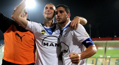 עידו אקסברד וגל כהן חוגגים. &qout; (שי לוי)