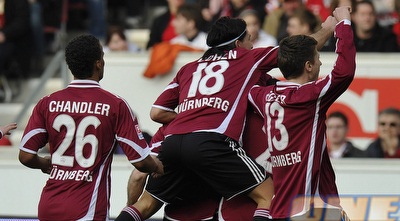 אלמוג כהן חוגג. עוד 90 דקות נהדרות במדי נירנברג (GettyImages) אלמוג כהן חוגג. עוד 90 דקות נהדרות במדי נירנברג (GettyImages)