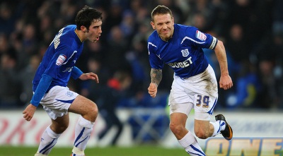 שחקני קארדיף חוגגים ניצחון (GettyImages)