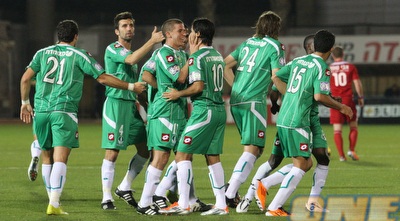 מכבי חיפה חוגגת עם ליאור רפאלוב (עמית מצפה)