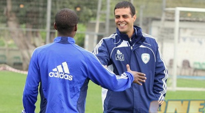 דסה באימון הנבחרת הצעירה עם גיא לוזון. מקווה להמשיך בנבחרות (משה חרמון)