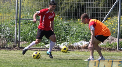 רן אבוקרט באימון. יפתח כמגן לאור חסרונו של אלירן ג´ורג´ (עמית מצפה)