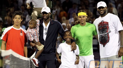 גם ווייד ולברון הגיעו לצפות בנדאל (GettyImages)