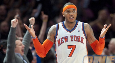 כרמלו אנתוני לא מבין איך עוד כדור נכנס לו (רויטרס)