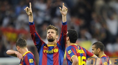 פיקה חוגג את התיקו בברנבאו (רויטרס) פיקה חוגג את התיקו בברנבאו (רויטרס)