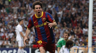 ליונל מסי חוגג את השני לרשת של קסיאס (GettyImages)