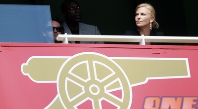 גם השחקנית שרליז תרון הגיעה לצפות במשחק (רויטרס)