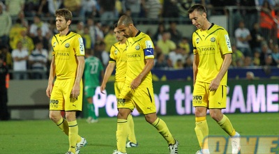 שחקני מכבי ת&qout;א מאוכזבים (שי לוי)