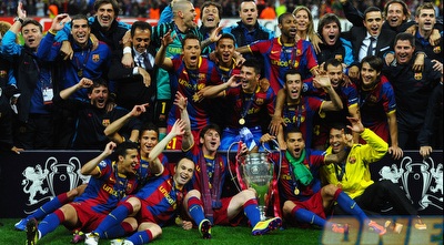 ברצלונה תמונה חגיגה (GettyImages)