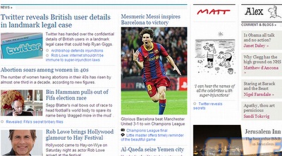 ´מסי המהפנט´. הכותרת בטלגרף (צילום מסך)