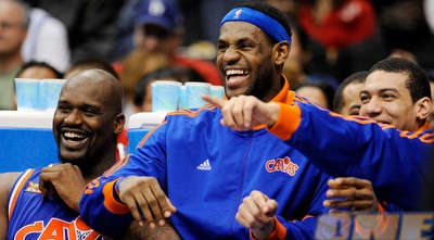 שאק ולברון. &qout;צחוקים איתו&qout; (GettyImages) שאק ולברון. &qout;צחוקים איתו&qout; (GettyImages)