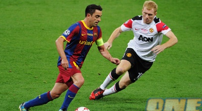 סקולס מול צ´אבי (GettyImages)