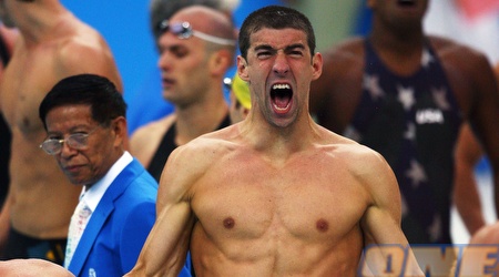 מייקל פלפס בטירוף אחרי הסיום המדהים (gettyimages) 