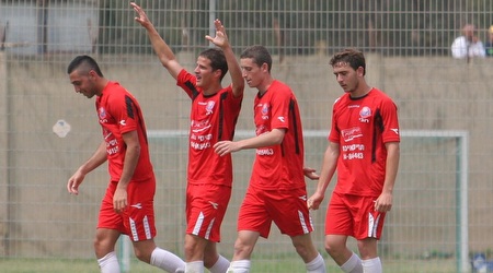 הירש ואלבז חוגגים בנוער של הפועל חיפה (עמית מצפה)