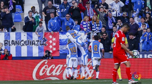 אוהדי לגאנס חוגגים (La Liga)