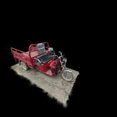 capture of a red utility cargo tricycle