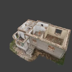 Demolished house ruin