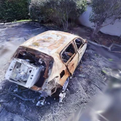 Burned car