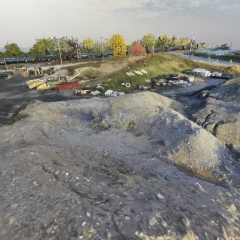 Mill 19 Rubble Drone Footage - Walkable Construction Site