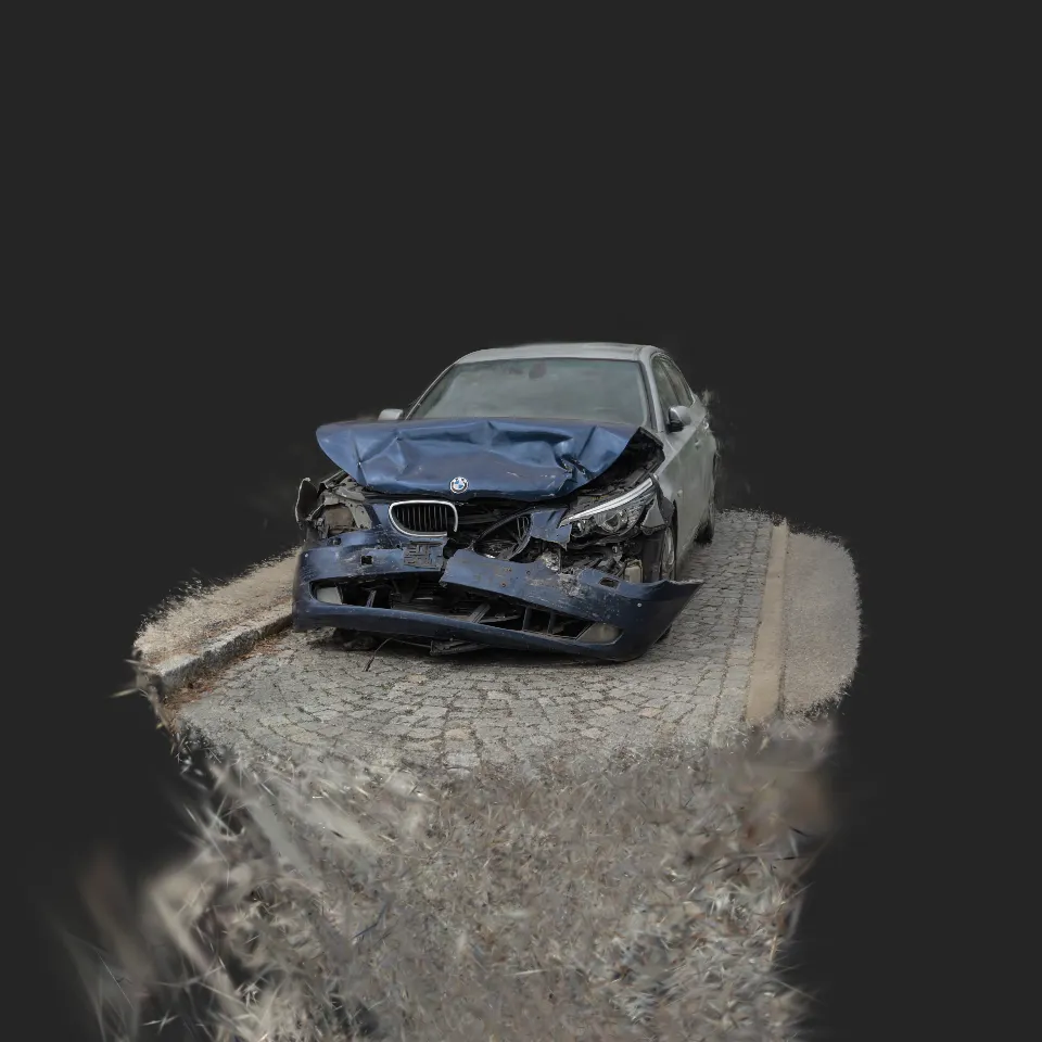 BMW crash wreck