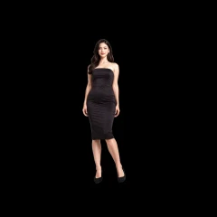 Woman in black dress