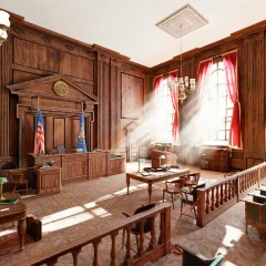God Rays Courtroom - Atlux for Unreal Engine