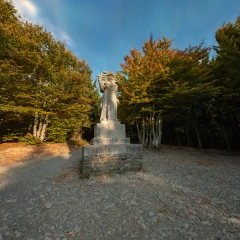 Radegast statue in autumn