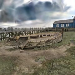 Wrecked boat