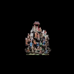Flat Peach Festival Clay Figure