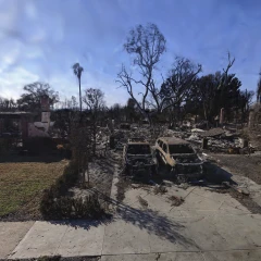 Large burned area Los Angeles neighbohood