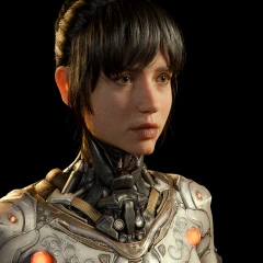POC - Cyberpunk Frau A Pose synthetischer splat