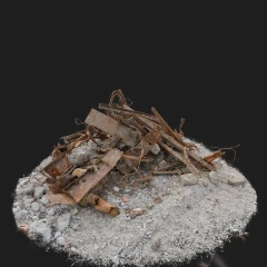 Rust steel scrap pile