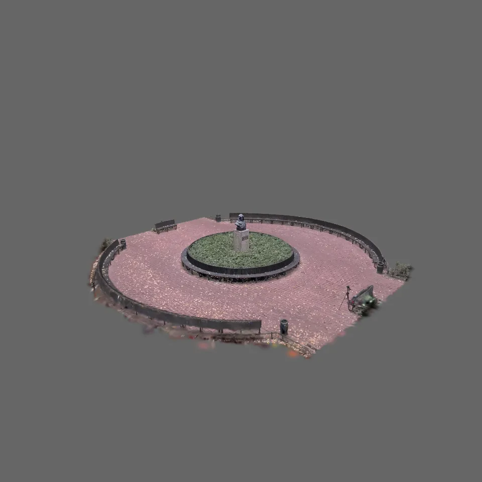 Round monument to Pilot M.S. Babushkin