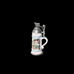 Pozellan reservist’s jug with a pewter lid