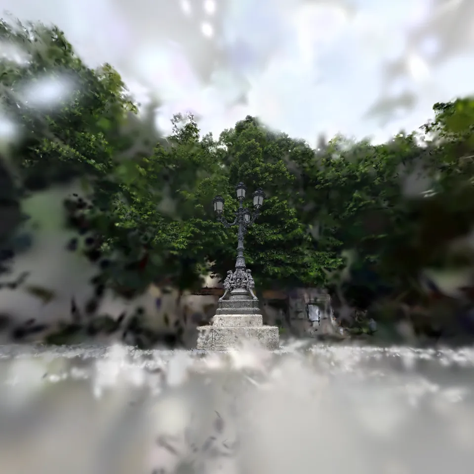 Lamp post in Plaza de Bib-Rambla, Granada, Spain