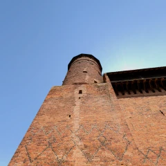 Olsztyn Castle and the Sowa club in Olsztyn, Poland
