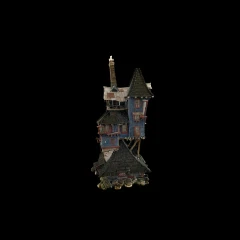 Whimsical Crooked Fantasy Wooden House - Reconstructed with Seeget3D