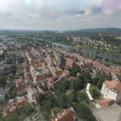 Stadtkirche St. Marien and Rathaus Pirna (Altstadt Pirna from above)