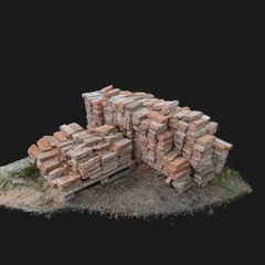 Bricks stacked