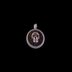 Mexican Skull Silver Pendant