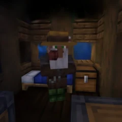 Minecraft Villager in hut