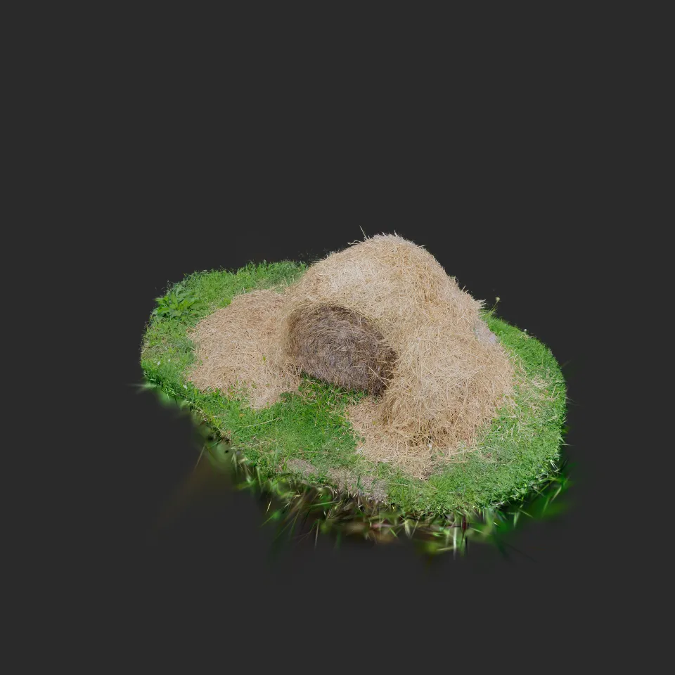 Loose garden hay bale