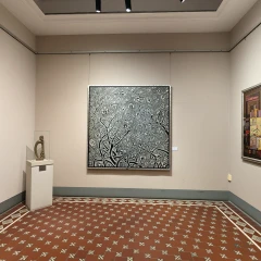 Museum Gallery with Modern Paintings